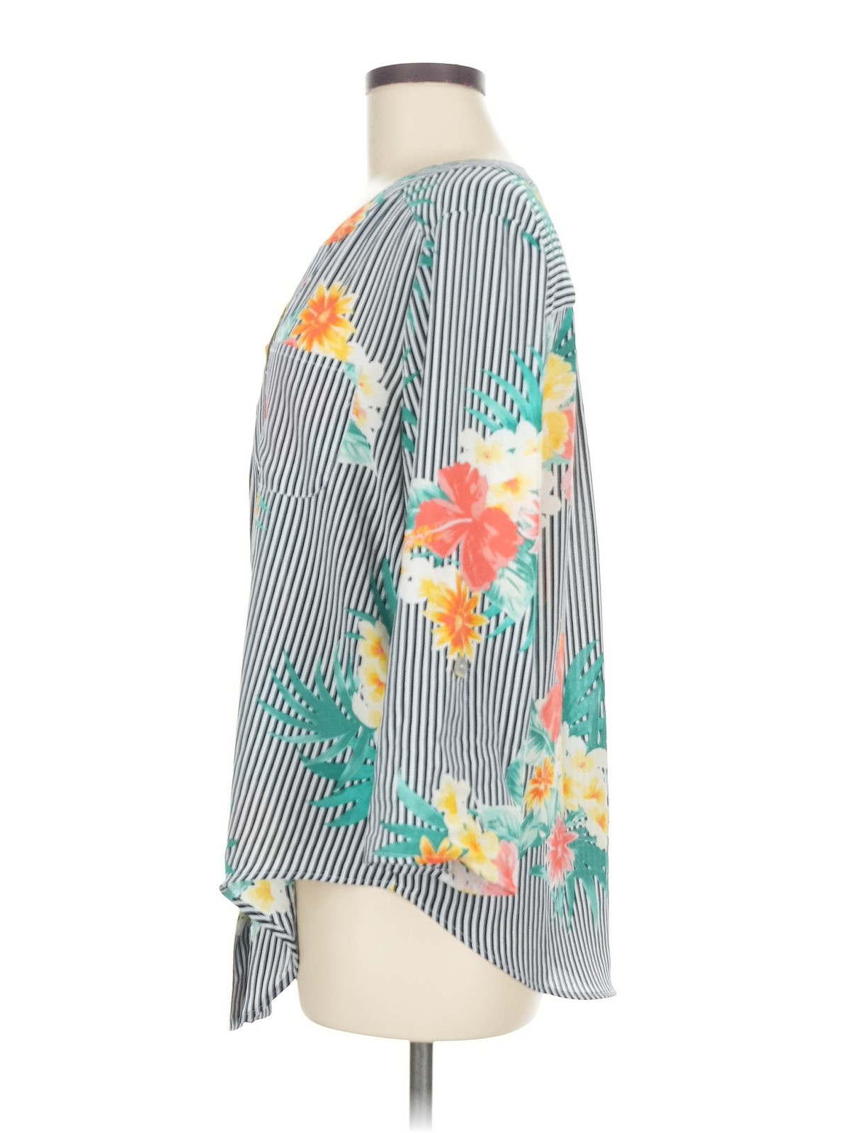 Ruby Rd. Women Gray 3/4 Sleeve Blouse M - image 4