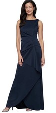 Alex Evenings Sleeveless Stretch Scuba Crepe Gown Size 10P Navy NWT $140