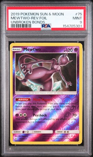 Mewtwo graded PSA 9 for sale on eBay