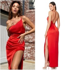 NOOKIE Gypsy One Shoulder Gown In Red