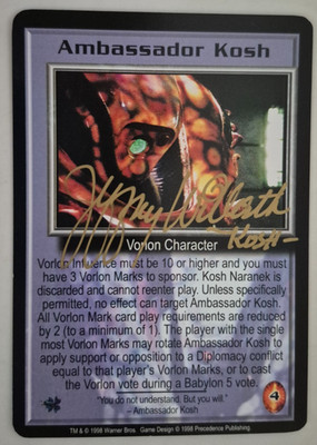 Babylon 5 CCG Signed Card Ambassador Kosh Ardwight Chamberlain Precedence NM