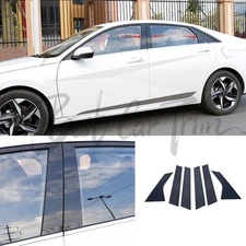 For Hyundai Elantra 2021-2023 Pillar Posts Door Glossy Black Trim Cover PC Decor