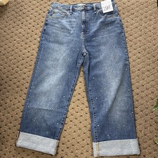 Jessica Simpson Studded Zinnia Wideleg Boyfriend Jeans size 10