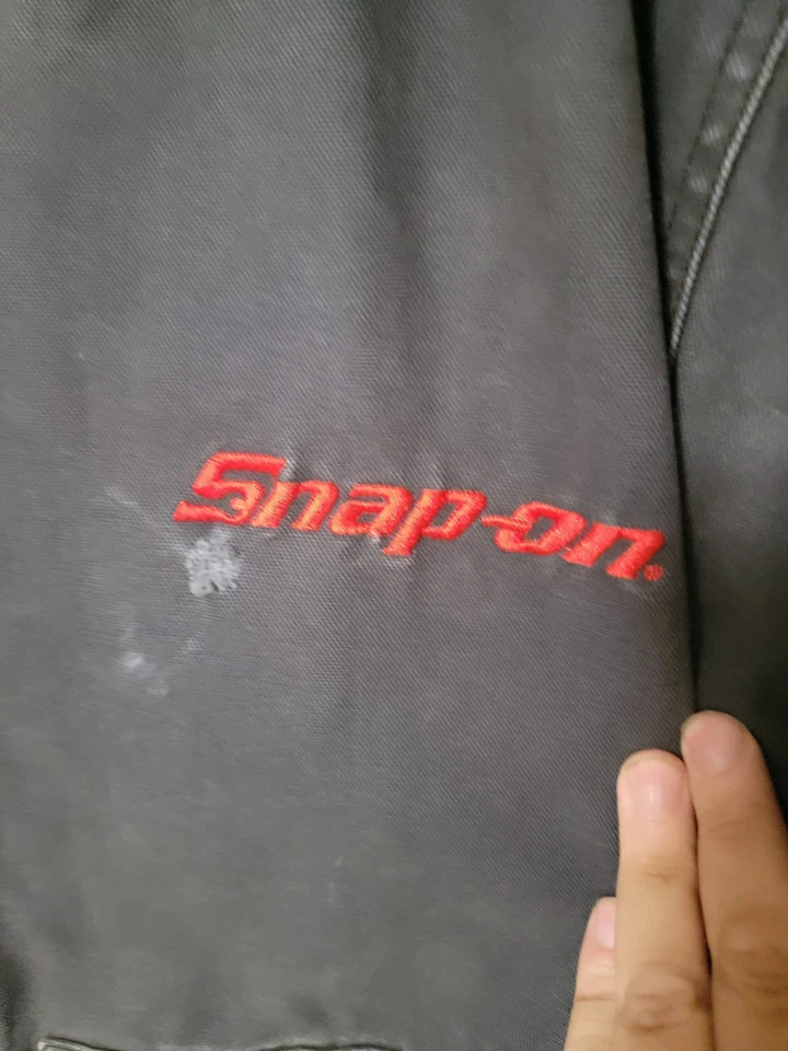 Chaqueta a Presión Para Hombres XL Gris Lona Edredón Forro Resistente Trabajo Ropa de Trabajo Abrigo Foto 4 de 4