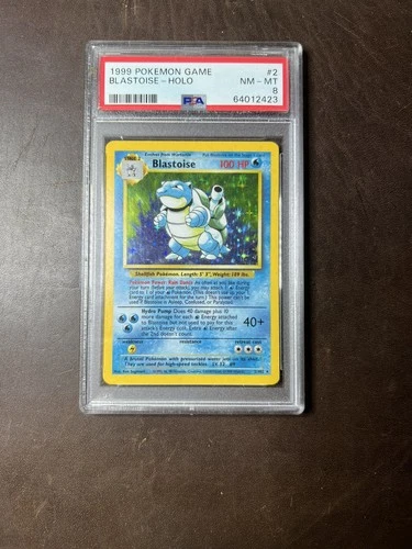 2000 Pokemon Base Set Blastoise Holo 02/102 - PSA 8