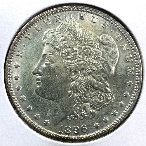 1896 $1 Morgan Silver Dollar, UNC/AU Slider (88423)