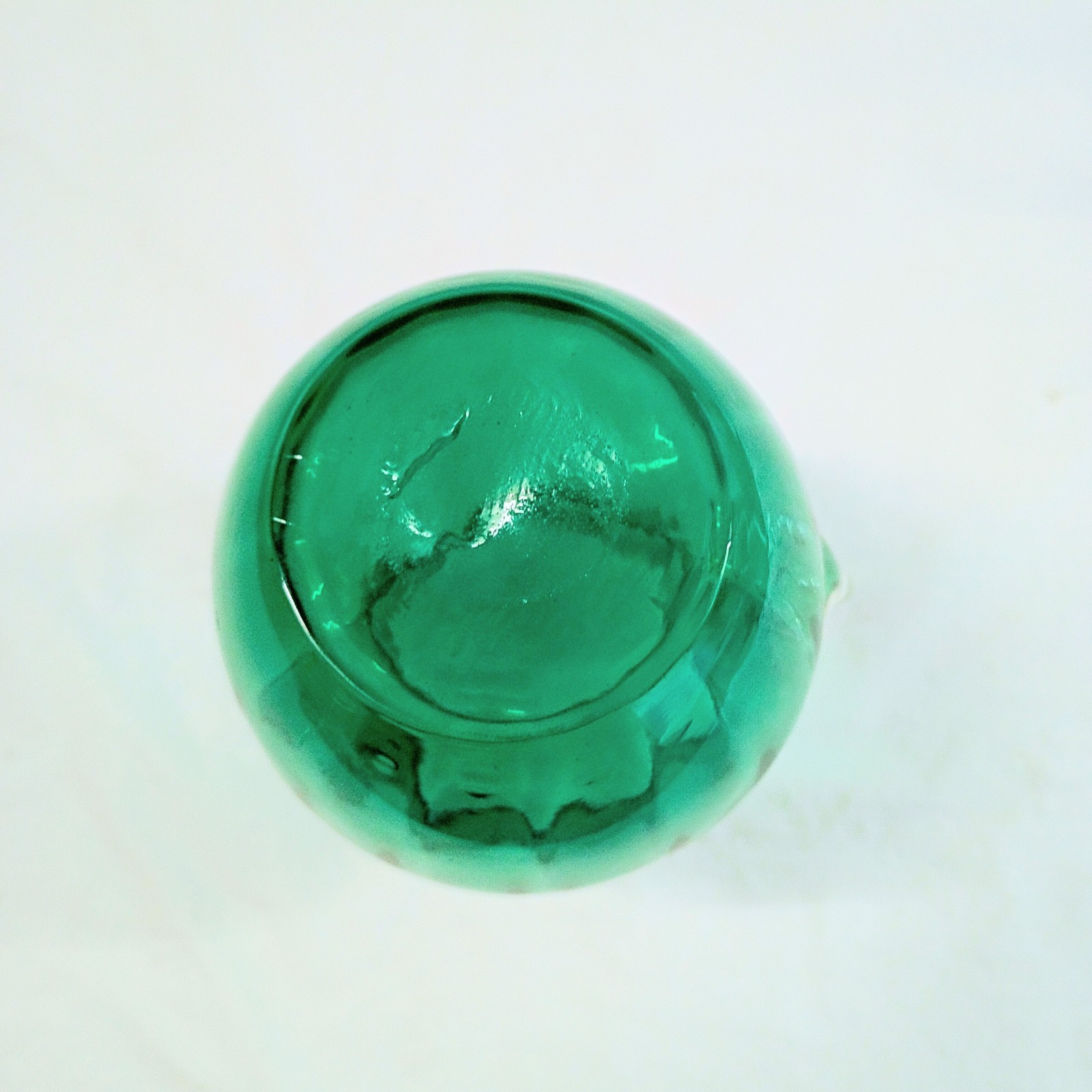 Mid-Century Modern Hand-Blown Pilgrim Emerald Green Glass Art Pitcher