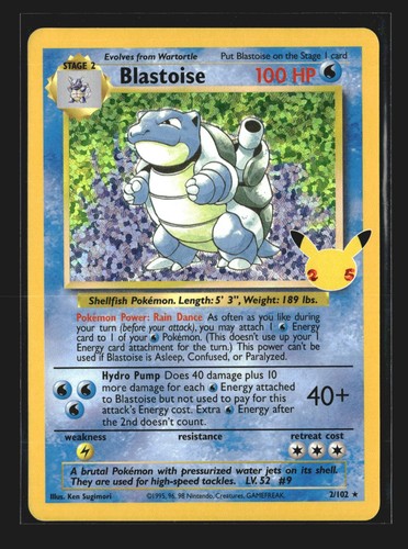 Blastoise 2/102 Holo CEL Celebrations: Classic Collection Sugimori NM