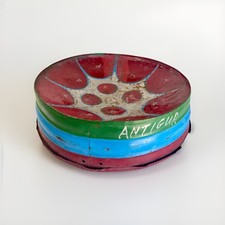 Vintage Colorful Steel Drum: Antigua 11 1/4" Diameter Hand Painted