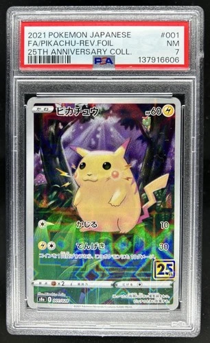 2021 Pokemon Japanese 25th Anniversary Pikachu Full Art #001/028 PSA 7
