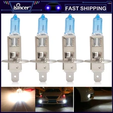 H1 55W Halogen Xenon Headlight Replacement 4PCS Light Bulb Lamp 6000K White