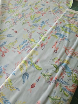BTY By The Yard Mermaid Days Blue FABRIC COTTON Blend Fabrics Cori Dantini