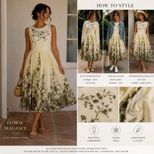 Fairycore Cottagecore Embroidered Floral Midi Dress Romantic Whimsigoth
