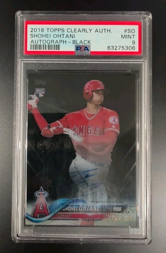 SHOHEI OHTANI 2018 TOPPS CLEARLY AUTHENTIC #CAASO ROOKIE AUTO RC BLACK /75 PSA 9