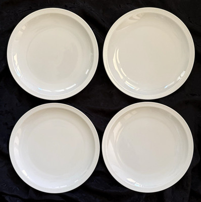 Vintage Arzberg White Athena Porcelain Luncheon Plates Set Of 4 9.5 
