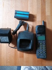 Sony GSM CM-DX1000 Vintage Mobile Phone with Cradle Charger and Spare Battery #1