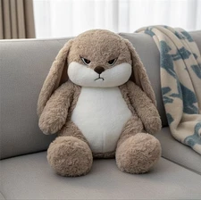 Angry Rabbit Plush Toy, 30cm Large Size Stuffed Bunny, Grumpy Cute Plush Doll