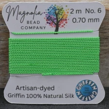 Spring Grass Green Griffin Silk Cord – Hand‑Dyed Thread for Knotting & Jewelry M