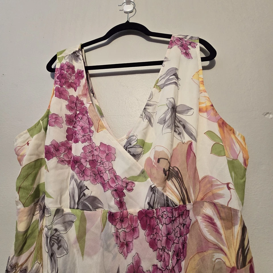 Vestido Floral Asimétrico Terciopelo Medianoche Años 90 De Colección Para Mujer 3X Volantes Nivel Casa de Campo Foto 3 de 4