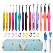 Crochet Hooks,14 Size Crochet Set 2mmB-10mmN, Ergonomic Crochet Hooks Set wit...