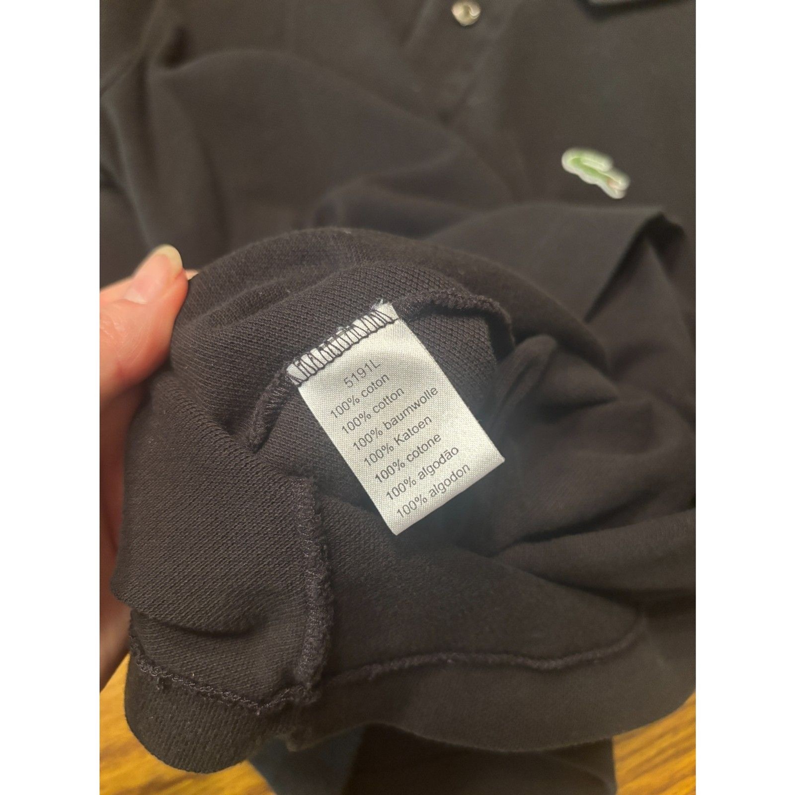 Mens lacoste Slim Fit Polo Black Size 6 thumbnail 2