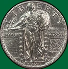 1925 Standing Liberty Quarter Almost Uncirculated AU Coin, Cleaning #39672
