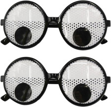 2PCS Googly Eyes Glasses - Funny Shaking Giant Eye Glasses, Only for Adult
