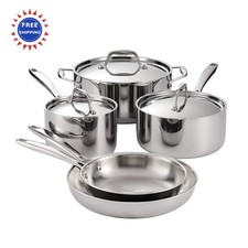 Tramontina Signature Tri Ply Clad Stainless Steel 8 Piece Cookware Set