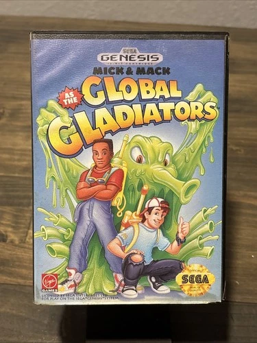 Mick & Mack Global Gladiators Sega Genesis 1995 w/ Case & Manual Untested CIB