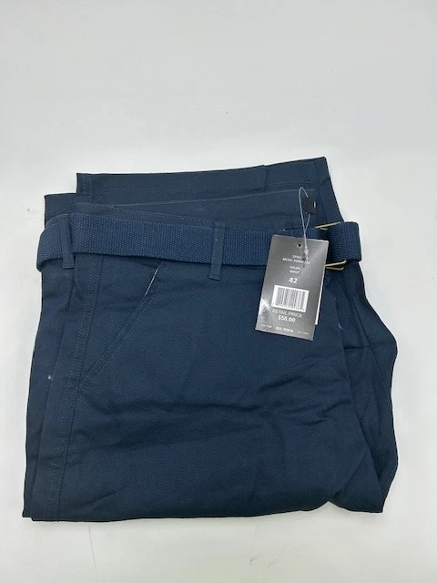 BLUE ROCK NEW YORK, STRETCH FABRIC CARGO SHORTS - SIZE: MEN 42 - NAVY