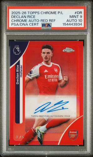 Declan Rice [Refractor] #CA-DR 2026 Topps Chrome Premier League Autograph card
