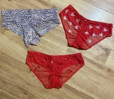 Victoria's Secret Women's Low-Rise Hiphugger Hipster Panties 3 Pack Mesh M
