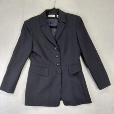 Ann Taylor Petites Black Wool Blend 4-Button Blazer Jacket Women 4P Professional