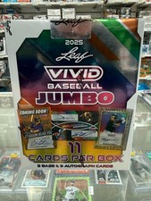 2025 Leaf Vivid Baseball JUMBO HOBBY BOX 9 Autographs Factory Sealed