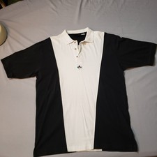 Vintage MEN'S Black  White JANTZEN Polo Short Sleeve Shirt Medium