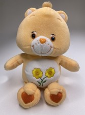 2003 Vtg Care Bears Friend Bear Plush Stuffed Animal Toy Peach Smile Flowers