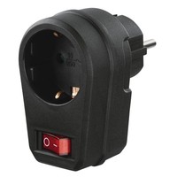 Hama Steckdosenadapter Schuko-Steckdose Zwischenstecker Mit Schalter Schwarz