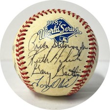 1987 World Series Champions Twins Autographed Team Baseball (20 sigs) JSA