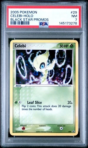 2005 POKEMON BLACK STAR PROMOS #29 CELEBI-HOLO PSA 7