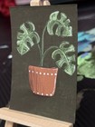 ACEO House Plant Monstera Art Card Original Miniature Painting by Sarah Wilbourn — photo 2