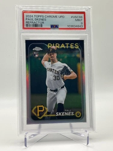 🔥 PSA 9 PAUL SKENES ROOKIE 2024 Topps Chrome Update Refractor #USC88 PSA 9