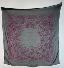 Vintage 80s 90s Angelo Tarlazzi Paris Large Shawl Scarf Burgundy Crystals L