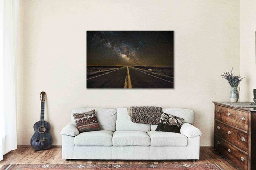 Night Sky Canvas Wall Art - Milky Way Rising Above Highway in Arizona Desert - Picture 5 of 5