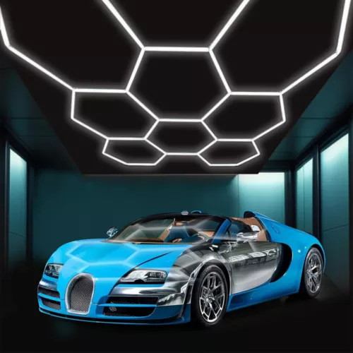 8 Grid Hexagon LED Lighting Car Detail Garage Workshop Retail Light Honeycomb - Picture 17 of 24
