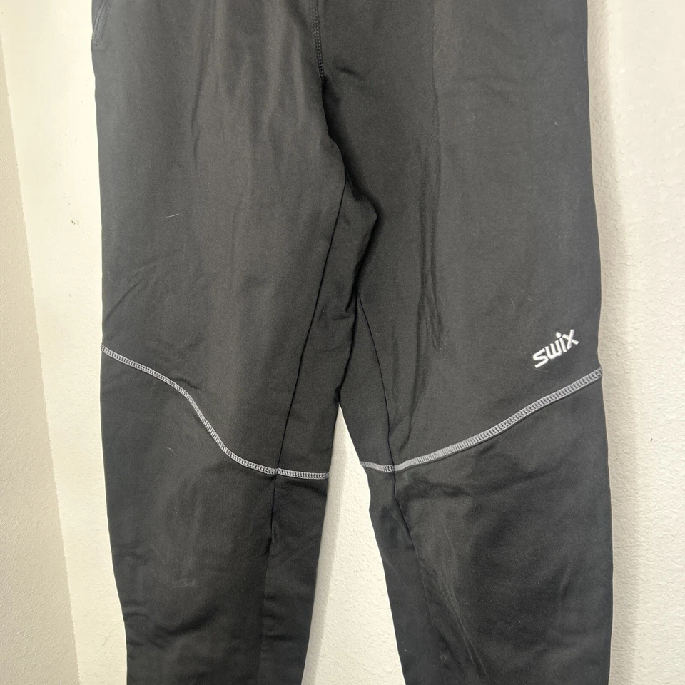Pantalones Swix para mujer grandes negros pantalones pesados cónicos tobillo cremallera esquí nórdico Foto 3 de 4