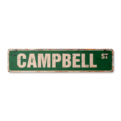 CAMPBELL Vintage Street Sign Childrens Name Room Metal Sign | eBay
