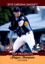 2018 Carolina League Prospects Choice 18 Keegan Thompson Cullman Alabama AL Card