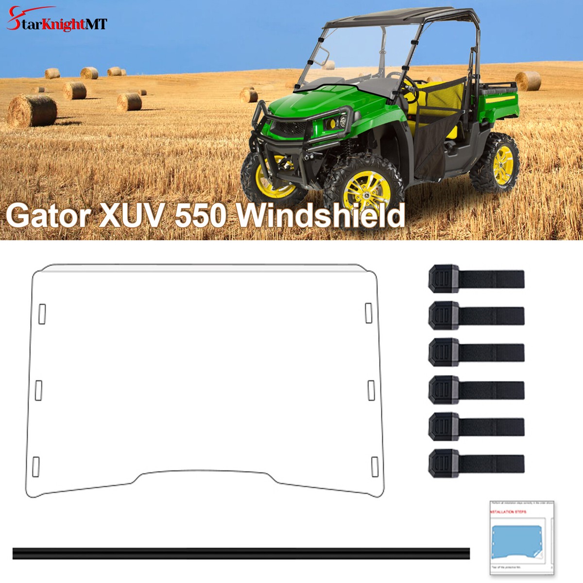 Front Full Windshield for Gator XUV590M/ XUV560E S4 /XUV590M S4