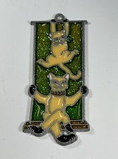 “Hang in there” Cat’s yellow and green sun catcher