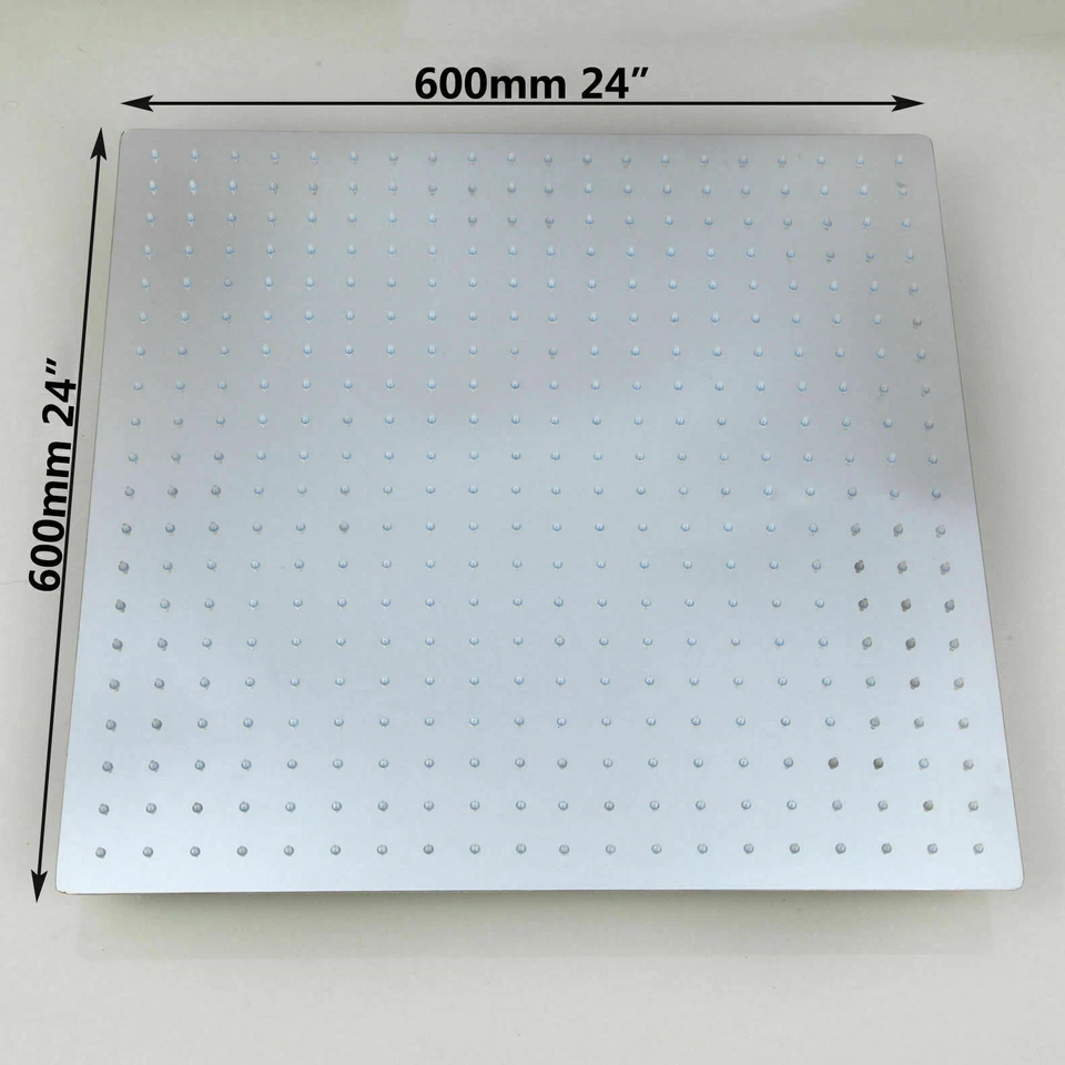 Large 24 inch Square Rainfall Ceiling Mount Shower Head Ultra Thin Mixer Faucet - Image 2 of 4